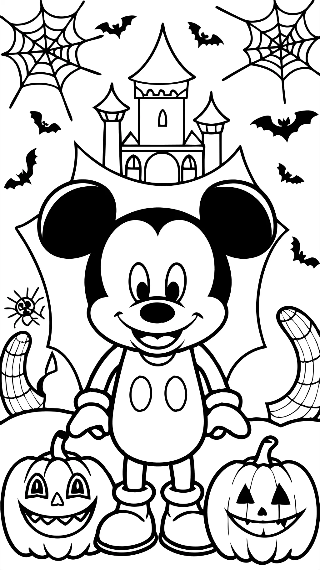 Páginas para colorear de Halloween de Mickey Mouse